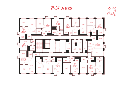 49 м², 2-комнатная квартира 6 300 000 ₽ - изображение 63