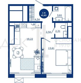 46,6 м², 1-комнатная квартира 7 600 000 ₽ - изображение 19