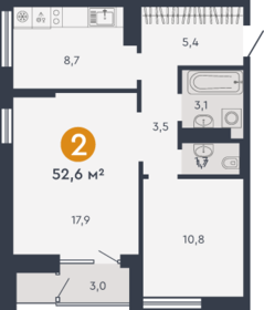 46,8 м², 2-комнатная квартира 4 680 000 ₽ - изображение 134