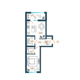 48,4 м², 1-комнатная квартира 4 876 000 ₽ - изображение 41