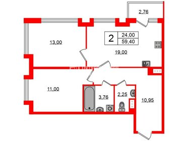 70 м², 2-комнатная квартира 12 490 000 ₽ - изображение 64