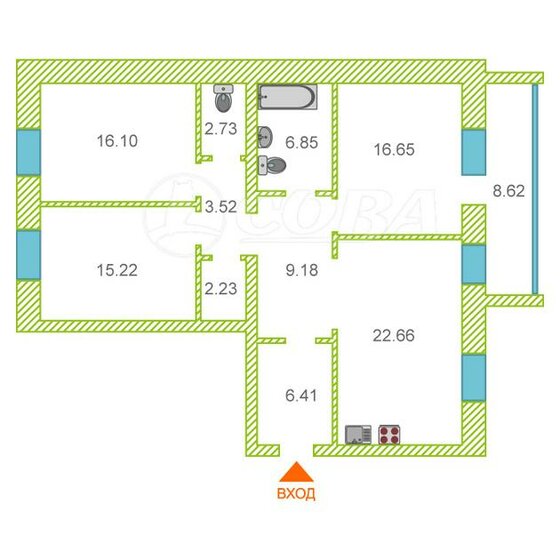 120 м², 3-комнатная квартира 18 000 000 ₽ - изображение 1