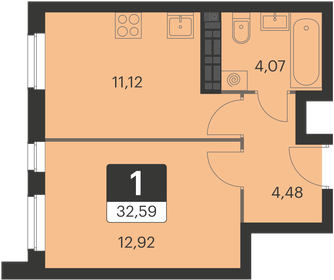 33,6 м², 1-комнатная квартира 4 357 929 ₽ - изображение 18