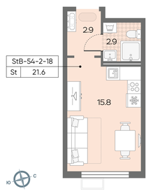 21,6 м², квартира-студия 8 600 000 ₽ - изображение 34