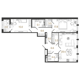 110,2 м², 3-комнатная квартира 38 500 000 ₽ - изображение 129