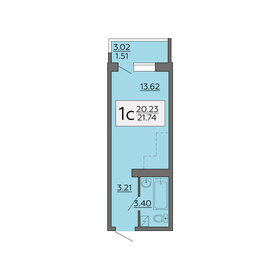 21,7 м², 1-комнатная квартира 1 952 100 ₽ - изображение 1