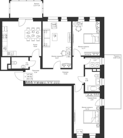 Квартира 101,7 м², 3-комнатная - изображение 1