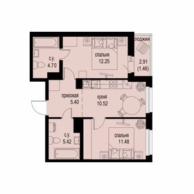 Квартира 51,2 м², 2-комнатная - изображение 1