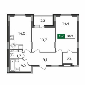 58,6 м², 2-комнатная квартира 5 681 856 ₽ - изображение 33