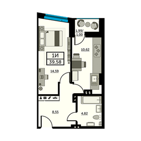 50 м², 1-комнатная квартира 9 500 000 ₽ - изображение 66