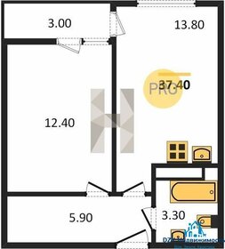 Квартира 37 м², 1-комнатная - изображение 1