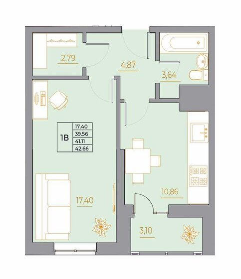 37 м², 1-комнатная квартира 6 500 000 ₽ - изображение 72