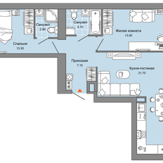 Квартира 64 м², 3-комнатная - изображение 2