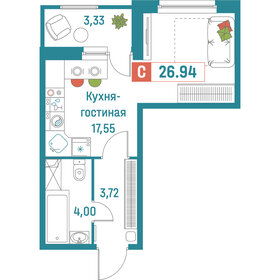 28 м², квартира-студия 5 490 000 ₽ - изображение 98