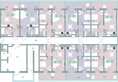 61,6 м², 2-комнатные апартаменты 13 218 400 ₽ - изображение 35