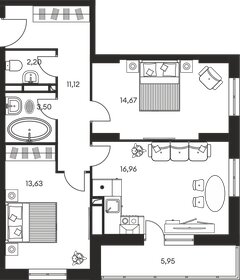 Квартира 69,7 м², 3-комнатная - изображение 1