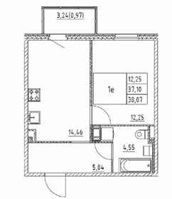 Квартира 37,1 м², 1-комнатная - изображение 1