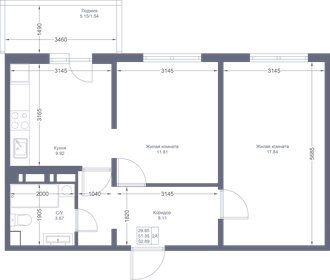 52,9 м², 2-комнатная квартира 7 986 390 ₽ - изображение 85