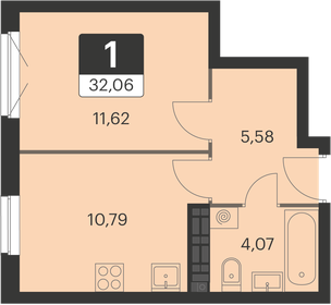 32,7 м², 1-комнатная квартира 4 550 000 ₽ - изображение 78