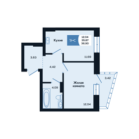 35,3 м², 1-комнатная квартира 5 050 000 ₽ - изображение 19