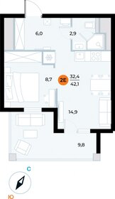 44,4 м², 1-комнатные апартаменты 13 690 711 ₽ - изображение 22