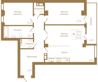 80 м², 3-комнатная квартира 11 500 000 ₽ - изображение 21