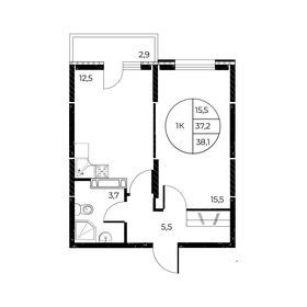 38,2 м², 1-комнатная квартира 5 859 880 ₽ - изображение 11