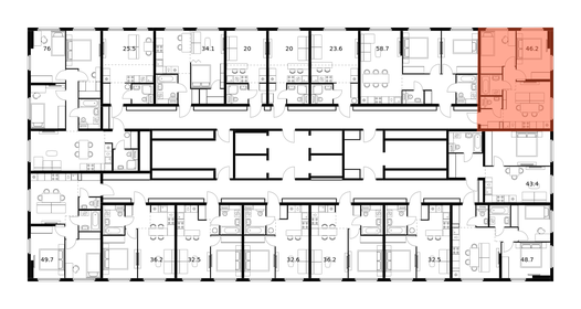 46,2 м², 2-комнатная квартира 11 200 000 ₽ - изображение 77