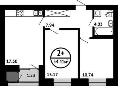 54,4 м², 2-комнатная квартира 7 337 250 ₽ - изображение 31