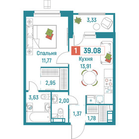 38,3 м², 1-комнатная квартира 7 447 342 ₽ - изображение 20