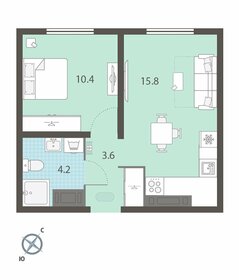 Квартира 34 м², 1-комнатная - изображение 1