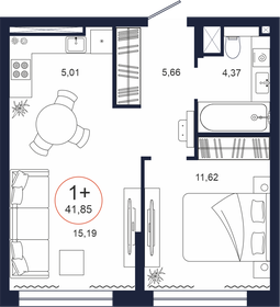 38,5 м², 1-комнатная квартира 5 167 000 ₽ - изображение 77