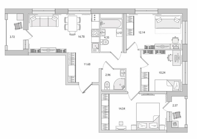 79 м², 3-комнатная квартира 12 610 000 ₽ - изображение 1