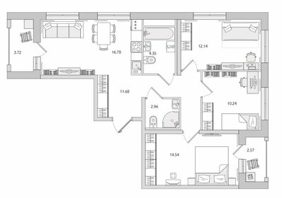 Квартира 79 м², 3-комнатная - изображение 1