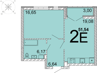 49,7 м², 1-комнатная квартира 7 662 229 ₽ - изображение 16