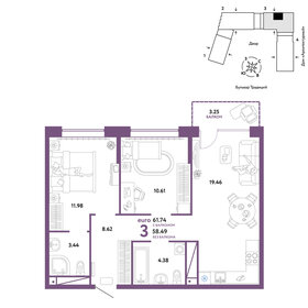 85,1 м², 3-комнатная квартира 6 100 000 ₽ - изображение 101