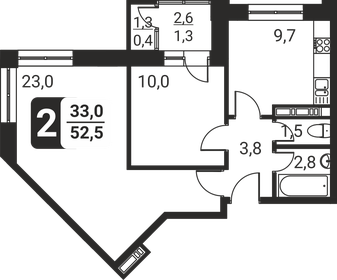 44,5 м², 2-комнатная квартира 9 150 000 ₽ - изображение 67