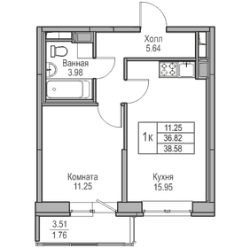 38,2 м², 1-комнатная квартира 6 650 000 ₽ - изображение 106