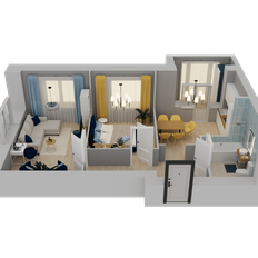 Квартира 53,4 м², 2-комнатная - изображение 2