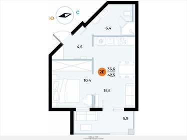 44,4 м², 1-комнатные апартаменты 12 259 388 ₽ - изображение 20