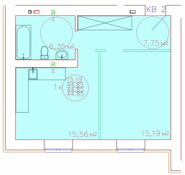 46,3 м², 1-комнатная квартира 3 799 880 ₽ - изображение 9