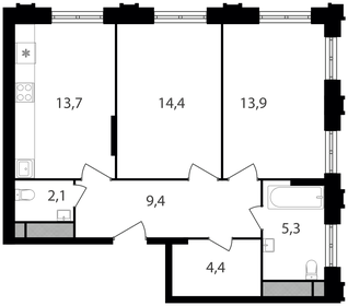 63,8 м², 2-комнатная квартира 17 908 660 ₽ - изображение 22