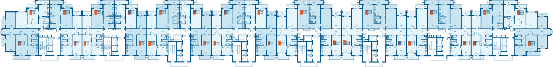 67 м², 2-комнатная квартира 8 900 000 ₽ - изображение 109