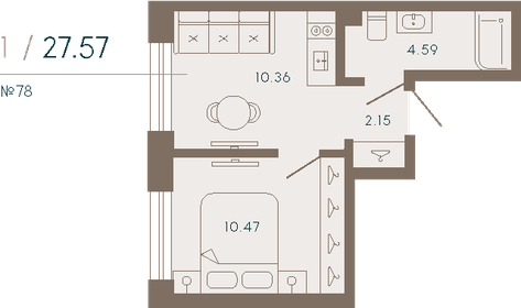 27,9 м², апартаменты-студия 16 735 150 ₽ - изображение 42