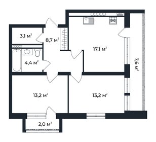 77,9 м², 2-комнатная квартира 9 700 000 ₽ - изображение 58