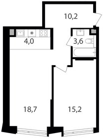 Квартира 51,7 м², 1-комнатная - изображение 1