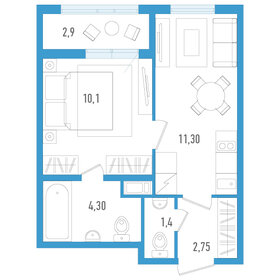 32,7 м², 1-комнатная квартира 5 900 000 ₽ - изображение 57