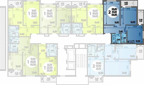 Квартира 56,8 м², 2-комнатная - изображение 1