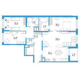 Квартира 134,6 м², 4-комнатная - изображение 1