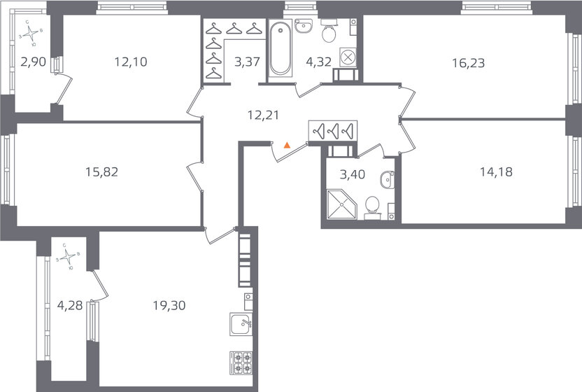 104,5 м², 4-комнатная квартира 27 251 100 ₽ - изображение 29